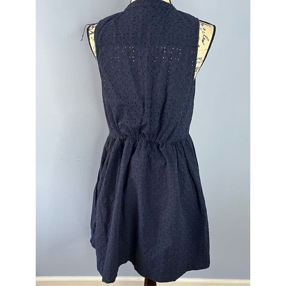J. By J. Crew Women’s 10 Sleeveless Eyelet Lace Button Front Fit & Flair Dress N - Picture 6 of 10